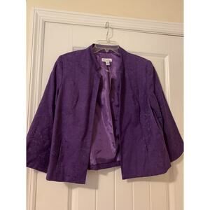 NWT kim rogers purple paisley print blazer business wear petite 10P